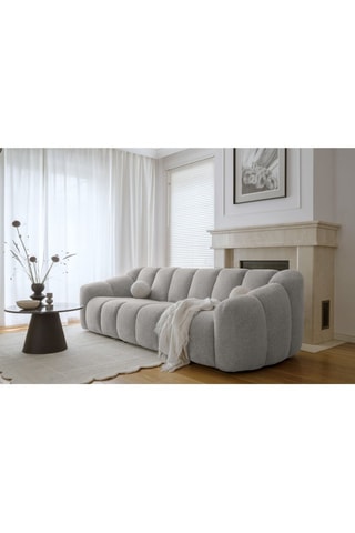 Canapé modulaire Shell - Gris clair - 4 places - En tissu structuré anti-tâche - Pet Friendly