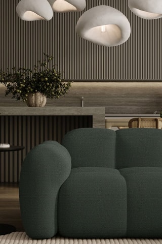 Canapé d’angle droit modulaire symétrique Cloud - Vert foncé - 4 places - En tissu structuré anti-tâche - Pet Friendly