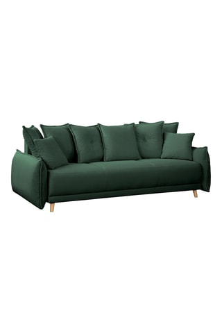 Canapé convertible Lazy Lukka - Vert bouteille - 3 places - En toucher velours côtelé