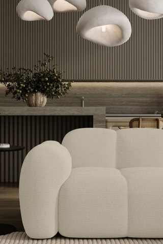 Canapé d’angle droit modulaire Cloud - Beige - 6 places - En tissu structuré anti-tâche - Pet Friendly