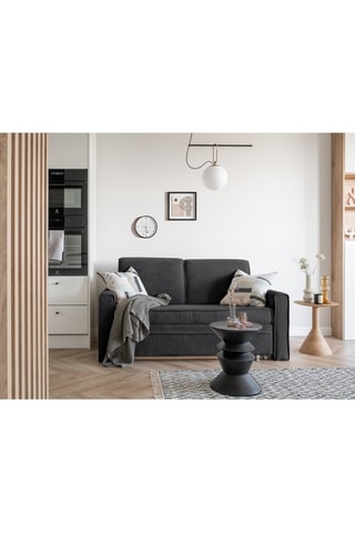 Canapé convertible Lucky Lucy - Anthracite - 3 places - En tissu structuré uni