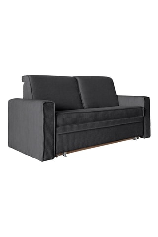 Canapé convertible Lucky Lucy - Anthracite - 3 places - En tissu structuré uni