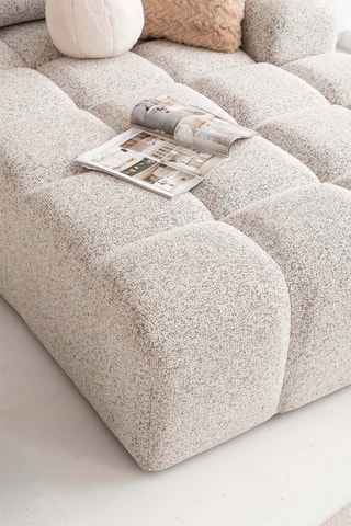 Canapé d’angle convertible Lulu - Gris chiné - 4 places - En tissu structuré chiné