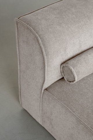 Canapé d’angle droit modulaire Flex Felix - Beige foncé - 6 places - En tissu chenille anti-tâche