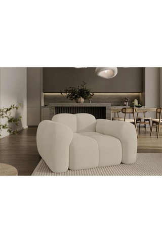 Fauteuil Cloud - Beige - En tissu structuré anti-tâche - Pet Friendly