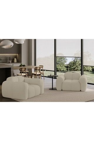 Fauteuil Cloud - Beige - En tissu structuré anti-tâche - Pet Friendly