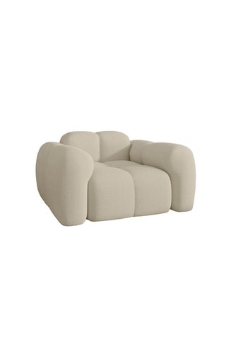 Fauteuil Cloud - Beige - En tissu structuré anti-tâche - Pet Friendly