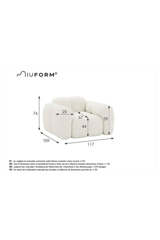 Fauteuil Cloud - Beige - En tissu structuré anti-tâche - Pet Friendly