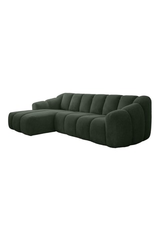 Canapé d'angle gauche modulaire Shell - Vert foncé - 4 places - En tissu structuré anti-tâche - Pet Friendly