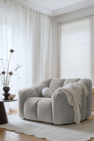Fauteuil Shell - Gris clair - En tissu structuré anti-tâche - Pet Friendly