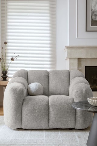 Fauteuil Shell - Gris clair - En tissu structuré anti-tâche - Pet Friendly