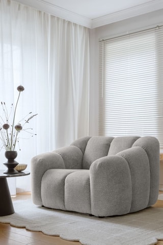 Fauteuil Shell - Gris clair - En tissu structuré anti-tâche - Pet Friendly