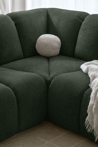 Canapé d’angle droit modulaire Shell - Vert foncé - 6 places - En tissu structuré anti-tâche - Pet Friendly