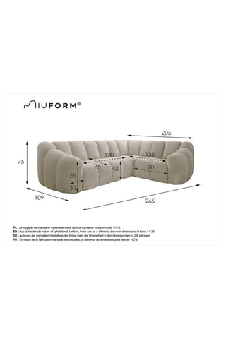 Canapé d’angle droit modulaire Shell - Vert foncé - 6 places - En tissu structuré anti-tâche - Pet Friendly