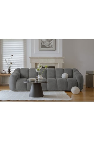 Canapé modulaire Shell - Gris - 4 places - En tissu structuré anti-tâche - Pet Friendly