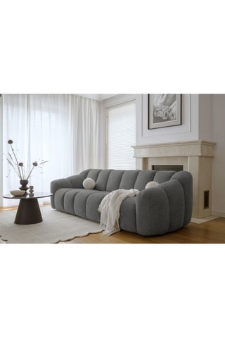 Canapé modulaire Shell - Gris - 4 places - En tissu structuré anti-tâche - Pet Friendly