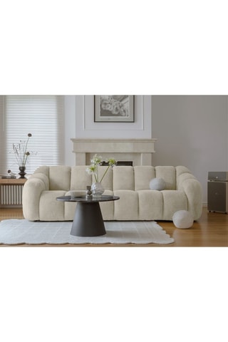 Canapé modulaire Shell - Beige - 4 places - En tissu structuré anti-tâche - Pet Friendly
