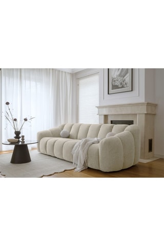 Canapé modulaire Shell - Beige - 4 places - En tissu structuré anti-tâche - Pet Friendly