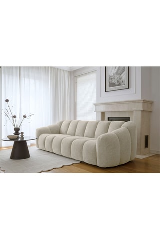 Canapé modulaire Shell - Beige - 4 places - En tissu structuré anti-tâche - Pet Friendly