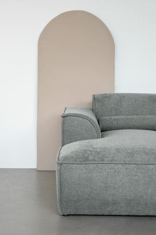 Canapé d'angle gauche Flex Felix - Gris - 6 places - En tissu chenille anti-tâche