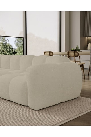 Canapé d’angle gauche modulaire Cloud - Beige - 6 places - En tissu structuré anti-tâche - Pet Friendly