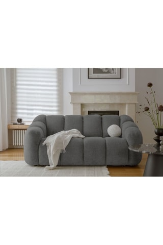Canapé modulaire Shell - Gris - 2 places - En tissu structuré anti-tâche - Pet Friendly