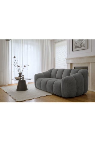 Canapé modulaire Shell - Gris - 2 places - En tissu structuré anti-tâche - Pet Friendly