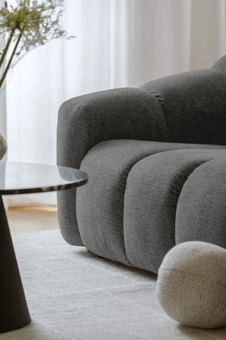 Canapé modulaire Shell - Gris - 2 places - En tissu structuré anti-tâche - Pet Friendly