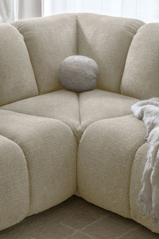 Canapé d’angle droit modulaire Shell - Beige - 6 places - En tissu structuré anti-tâche - Pet Friendly