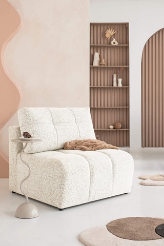 Fauteuil Lulu - Beige - En tissu structuré chiné