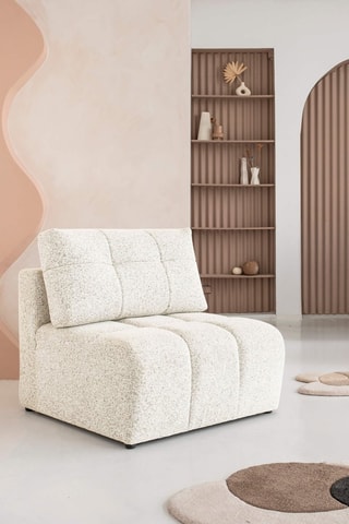 Fauteuil Lulu - Beige - En tissu structuré chiné