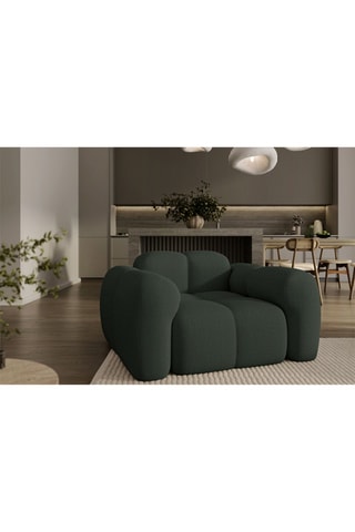 Fauteuil Cloud - Vert foncé - En tissu structuré anti-tâche - Pet Friendly