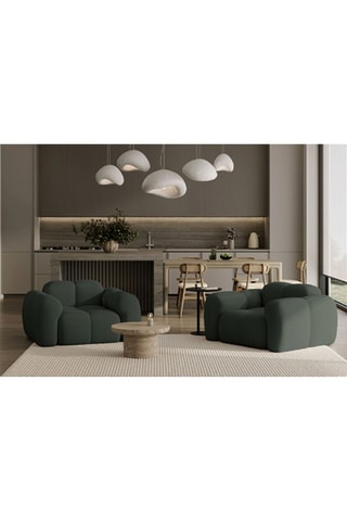 Fauteuil Cloud - Vert foncé - En tissu structuré anti-tâche - Pet Friendly