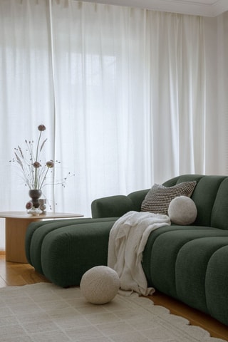 Canapé d'angle gauche modulaire Shell - Vert foncé - 6 places - En tissu structuré anti-tâche - Pet Friendly