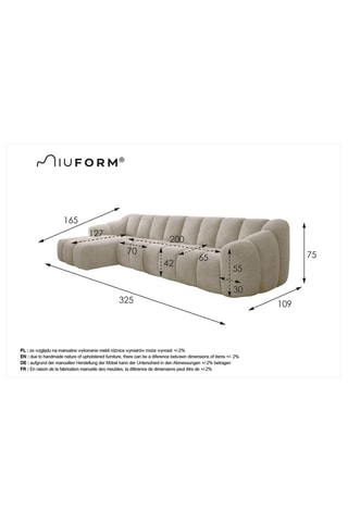 Canapé d'angle gauche modulaire Shell - Vert foncé - 6 places - En tissu structuré anti-tâche - Pet Friendly