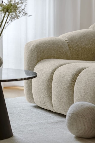 Canapé modulaire Shell - Beige - 2 places - En tissu structuré anti-tâche - Pet Friendly