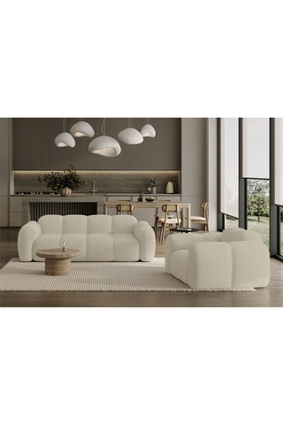 Canapé modulaire Cloud - Beige - 3 places - En tissu structuré anti-tâche - Pet Friendly