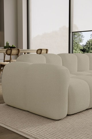 Canapé modulaire Cloud - Beige - 3 places - En tissu structuré anti-tâche - Pet Friendly
