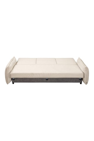 Canapé convertible Lazy Lukka - Beige - 3 places - En toucher velours côtelé