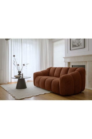 Canapé modulaire Shell - Rouge brique - 2 places - En tissu structuré anti-tâche - Pet Friendly