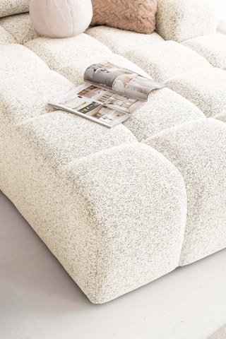 Canapé d’angle modulable convertible Lulu - Beige - 5 places - En tissu structuré chiné