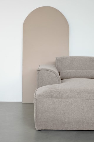 Canapé d’angle gauche modulaire Flex Felix - Beige foncé - 6 places - En tissu chenille anti-tâche