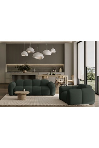 Canapé modulaire Cloud - Vert foncé - 3 places - En tissu structuré anti-tâche - Pet Friendly