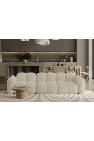Canapé modulaire Cloud - Beige - 4 places - En tissu structuré anti-tâche - Pet Friendly