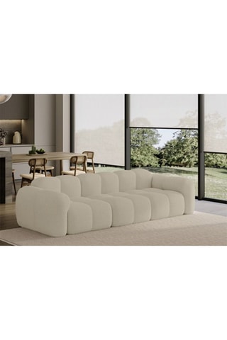 Canapé modulaire Cloud - Beige - 4 places - En tissu structuré anti-tâche - Pet Friendly