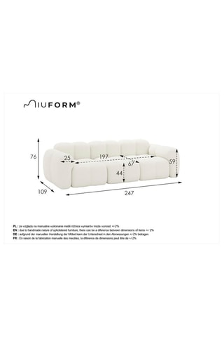 Canapé modulaire Cloud - Beige - 4 places - En tissu structuré anti-tâche - Pet Friendly