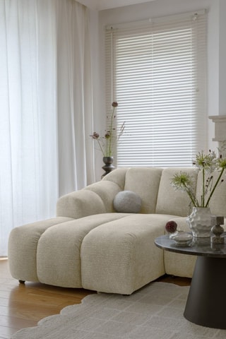 Canapé d'angle gauche modulaire Shell - Beige - 4 places - En tissu structuré anti-tâche - Pet Friendly