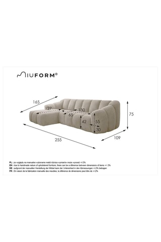 Canapé d'angle gauche modulaire Shell - Beige - 4 places - En tissu structuré anti-tâche - Pet Friendly