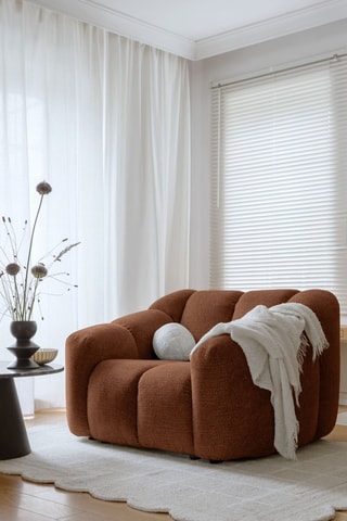 Fauteuil Shell - Rouge brique - En tissu structuré anti-tâche - Pet Friendly