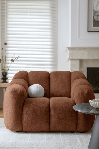 Fauteuil Shell - Rouge brique - En tissu structuré anti-tâche - Pet Friendly